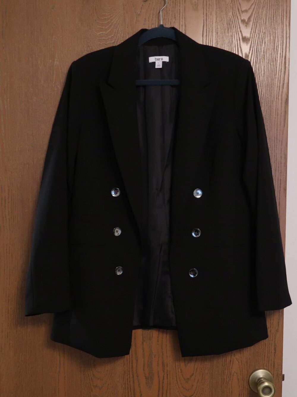 Bar III double breasted black blazer size L